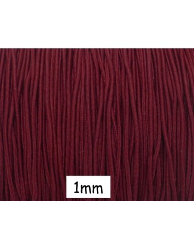 Fil élastique 1mm de couleur rouge grenat, bordeaux