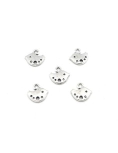 10 mini Breloques connecteur petit oiseau canard en métal argenté 9,6mm
