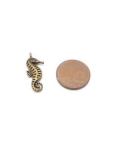 Breloques poisson hippocampe en métal de couleur bronze 22mm 2
