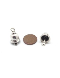 Breloque petite cloche, clochette en métal argenté 20mm ne tinte pas 2