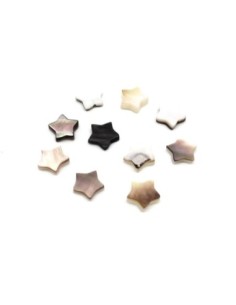 Perle étoile en nacre 8,2mm de couleur irisé marron beige, écru
