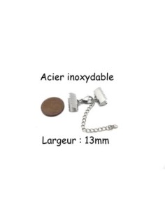 Fermoir mousqueton avec embout griffe 13mm serre ruban en acier inoxydable 2