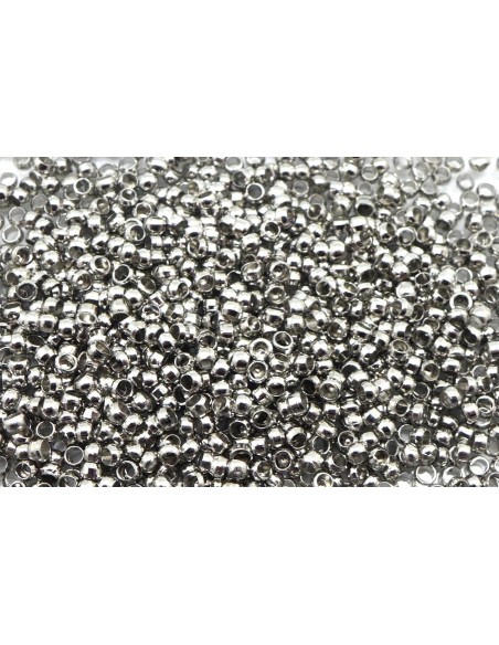 Lot de 400 Perles à écraser métal argenté 2mm