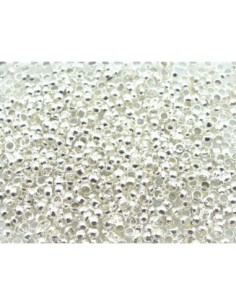 Perles à écraser métal argenté brillant blanc 2mm
