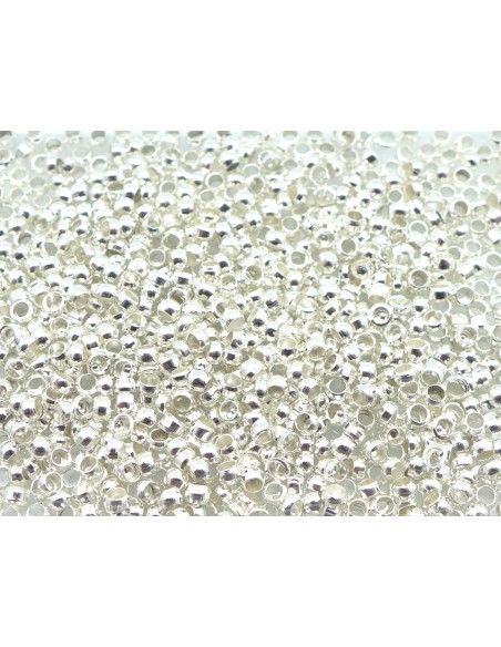 Perles à écraser métal argenté brillant blanc 2mm