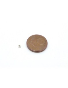 Perles à écraser métal argenté brillant blanc 2mm 2