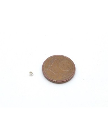 Perles à écraser métal argenté brillant blanc 2mm