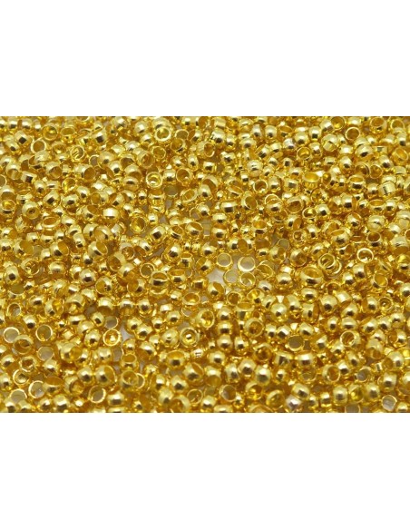 Lot de 400 Perles à écraser métal doré 2mm