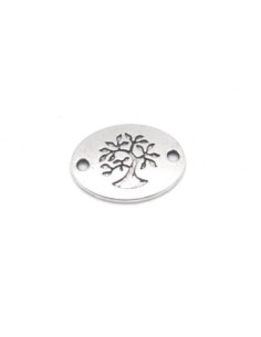 4 connecteur arbre de vie ovale en métal argenté 22,4mm x 17,3mm
