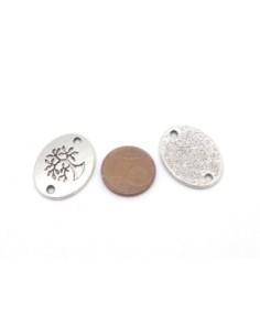4 connecteur arbre de vie ovale en métal argenté 22,4mm x 17,3mm 2