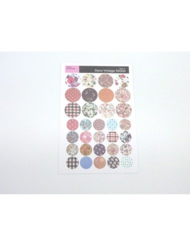 3 planches d'étiquettes adhésives, stickers embellissement scrapbooking motif fleurs, carreaux, rayures, pois....
