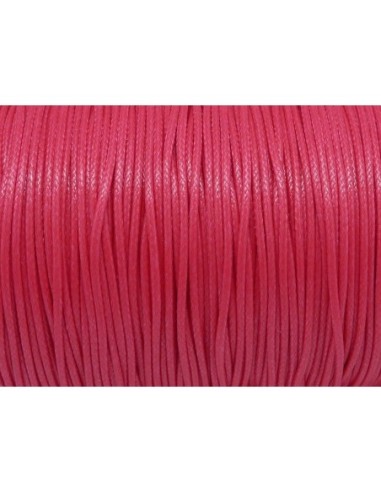 Cordon polyester enduit 1mm souple rose vif coton ciré