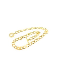 Tour de cou chaînette grosse maille fermoir T toggle 42cm métal doré
