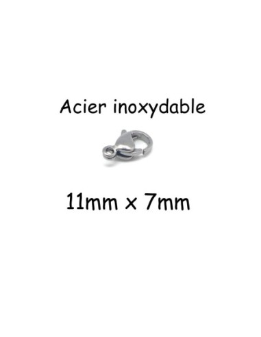 Mousqueton Argente en acier inox 11mm