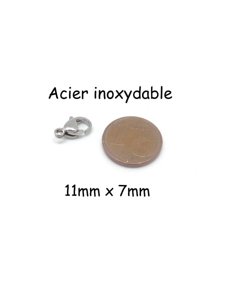 Mousqueton en acier inoxydable pour bijoux 11mm