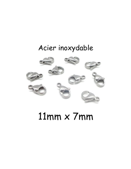 Mousqueton acier inox 11mm