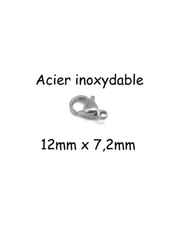 Mousqueton en acier inoxydable argenté 12mm
