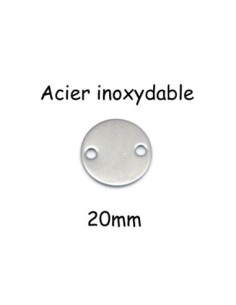 Perles connecteur disque en acier inoxydable 20mm 2