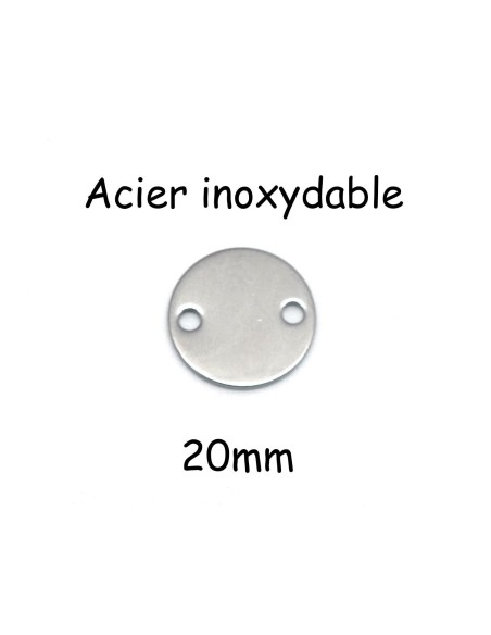 Perles médaillon à graver en acier inox