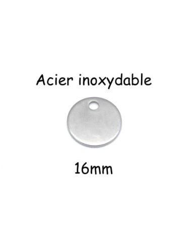 breloques argenté en acier inoxydable 16mm