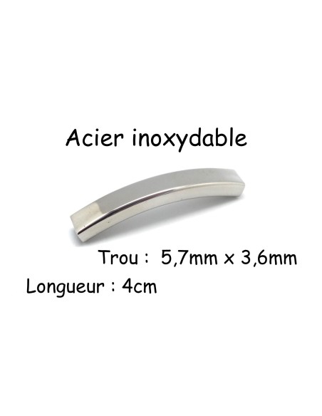 Passe cuir en acier inoxydable pour lanière cuir 5mm