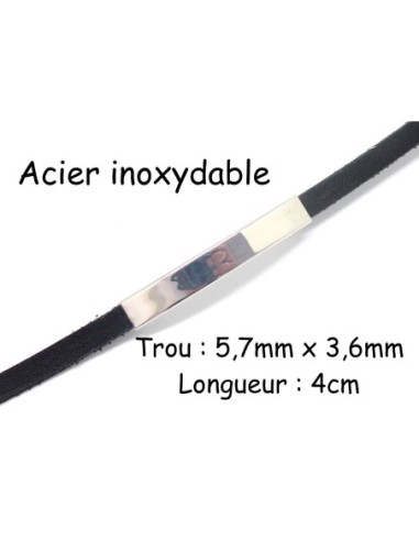 Slide en acier inoxydable pour lanière cuir 5mm