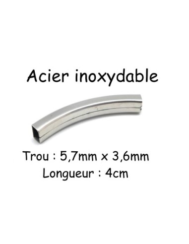 Perle pour cuir de 5mm à graver en acier inox
