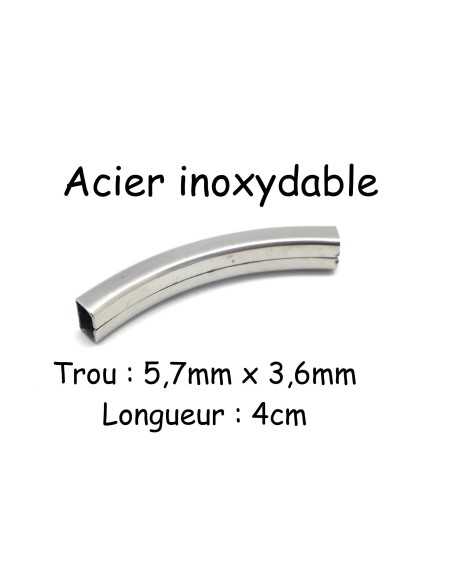 Perle pour cuir de 5mm à graver en acier inox