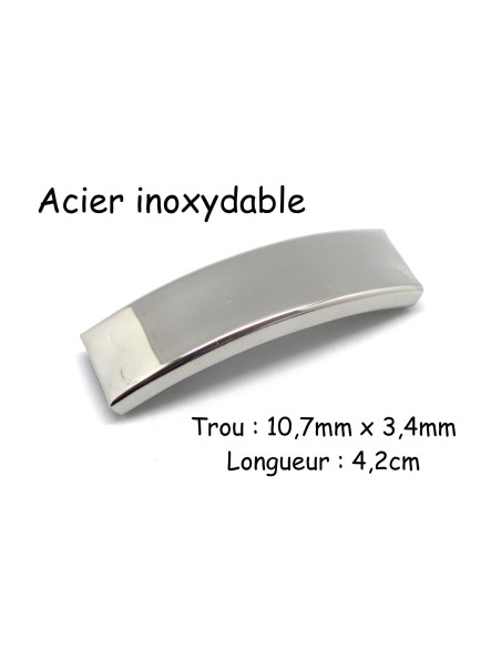 2 Perles passant en acier inoxydable pour cuir de 10mm