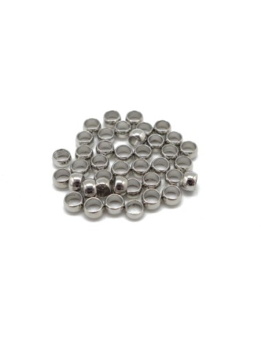 75 Perles à écraser métal argenté 4mm