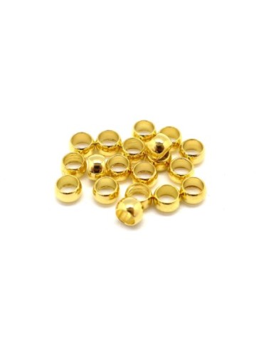 75 Perles à écraser métal dore 4mm