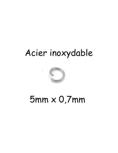 anneaux brisés argenté 5mm acier inoxydable 5mm