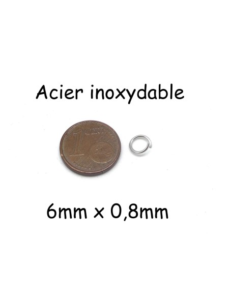 anneaux ouvert en acier inoxydable 6mm