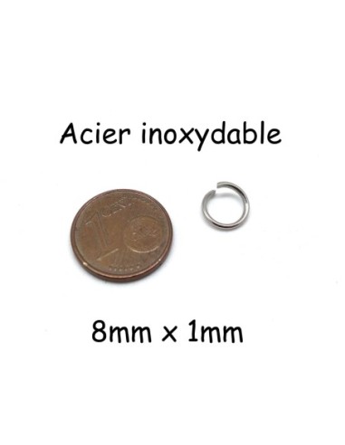 anneaux brisés en acier inoxydable 8mm