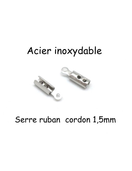 Serre fil en acier inoxydable argenté pour cordon de 1,5mm