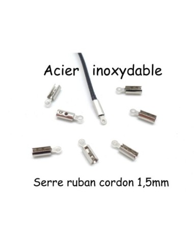 Embouts serre fil en acier inoxydable pour cordon de 1,5mm