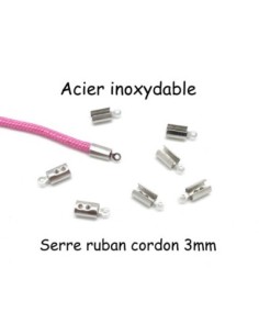 Embouts serre fil en acier inoxydable pour cordon 3mm