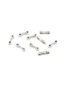 Slide Perles multi rangs, 2 trous en métal argenté pour cordon de 1mm