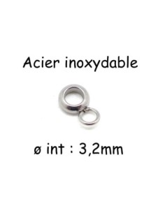 supports breloque argenté en acier inoxydable, bélière pour cordon de 3mm 2