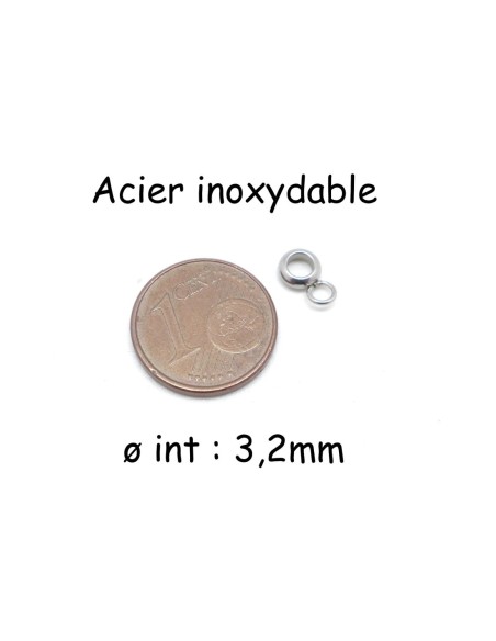 supports breloque argenté en acier inox pour création collier