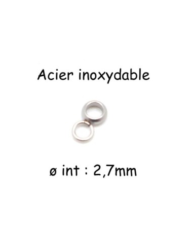 Supports breloque en acier inoxydable, bélière pour cordon de 2,5mm
