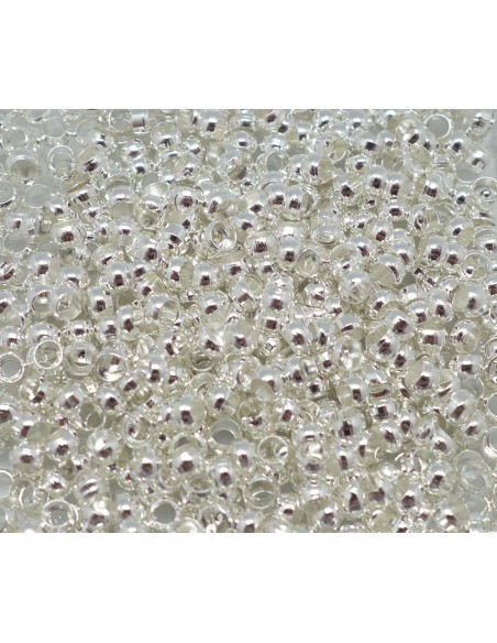 Perles à écraser métal argenté blanc 3mm