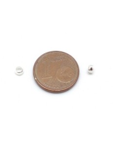 Perles à écraser métal argenté blanc 3mm 2