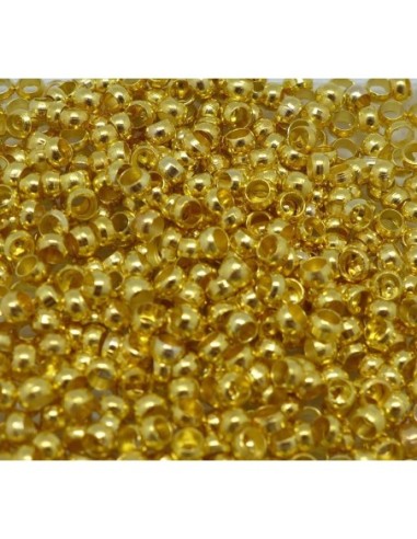 140 Perles à écraser métal doré 3mm