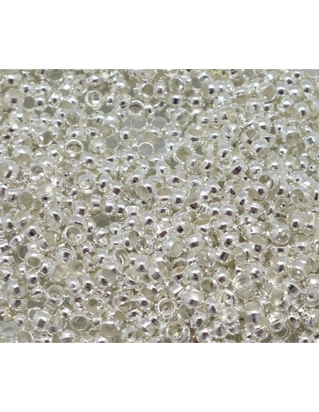 Perles à écraser métal argenté blanc 2,5mm
