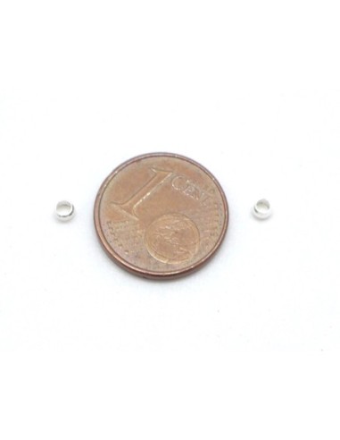 Perles à écraser métal argenté blanc 2,5mm