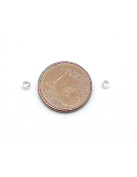 Perles à écraser métal argenté blanc 2,5mm