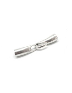 Fermoirs crochet embout rond pour cordon de 4,5mm en métal argenté