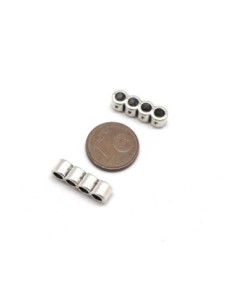 Perles multi rangs 4 Rangs en métal argenté pour cordon de 3mm 2