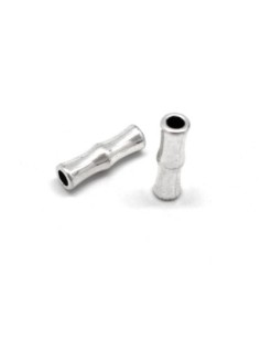 Perles tube en métal argenté ciselé trou 4mm